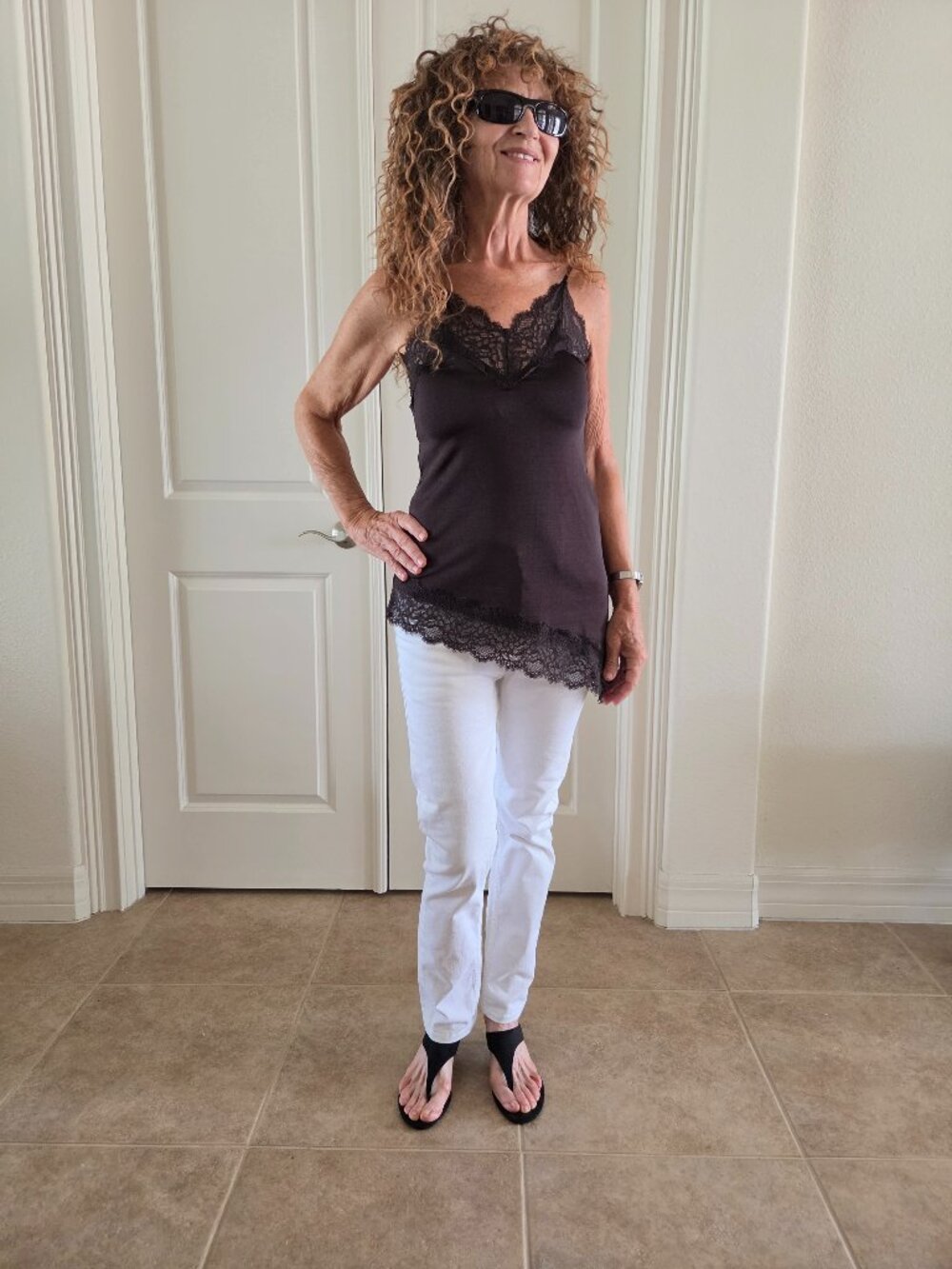 H&M brown lice decor sexy tank top size XS NWT